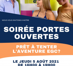 affiche soirée portes ouvertes EGC 2021